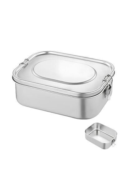 PEARL Kids Stainless Steel Rectangular Lunch Box, 1400ml