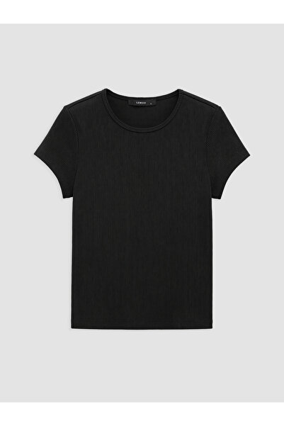 LC Waikiki Tricou de damă cu guler rotund, mânecă scurtă, croială extra slim