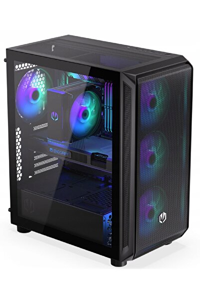 Kraft&dele Carcasă PC Endorfy Arx 500 ARGB Medium Tower cu fereastră, neagră