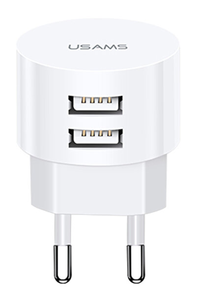 Usams φορτιστής τοίχου T20, 2x USB, 2.1A, λευκός