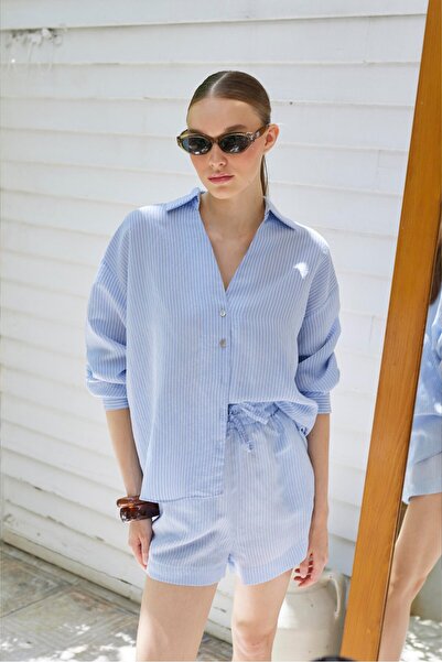 Fast Perry Striped Shirt Blue-White