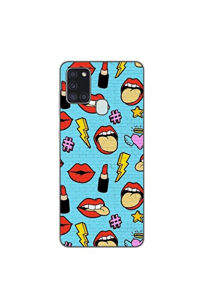 OEM Husa compatibila cu Samsung Galaxy A21s Silicon Gel Tpu Model Pop Art Lips
