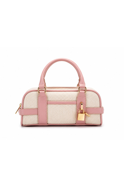 Mirel çanta Canvas Lock Detailed Hand and Shoulder Bag