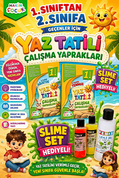 Hakim Yayınları Hakim Çocuk 1. Sınıftan 2.Sınıfa Geçenler İçin Yaz Tatili Çal...