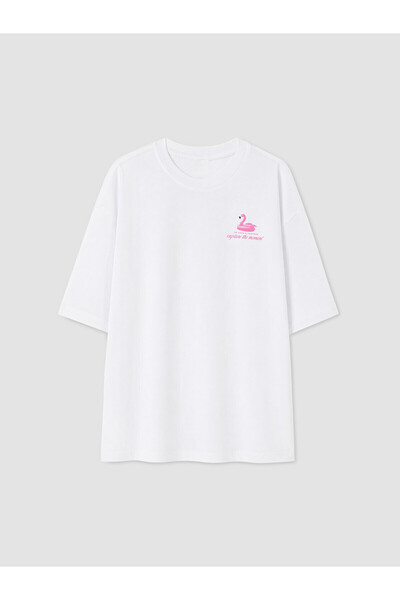 LC Waikiki Seray New Season Loose Fit Printed Girls' T-Shirt