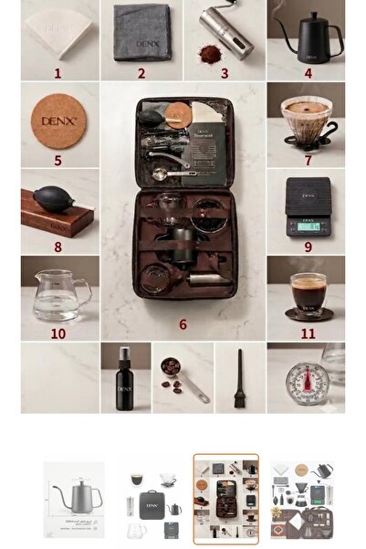 Denx Dinex 15-in-1 Professional V60 Specialty Coffee Set - Premium Barista Br...