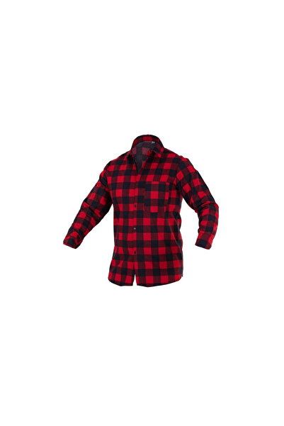 Rocker Cămașă din flanelă roșie, poloneză, mărimea M.