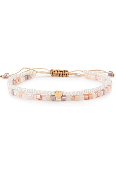 MINZA Malibu Women's Bracelet, 18K Gold, Beaded Bracelet, with Crystal, Handm...