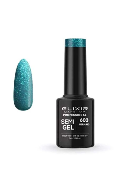 Elixir Επαγγελματικό Ημιμόνιμο Βερνίκι Νυχιών Τζελ 603 Μπλε-Πράσινο Γοργόνας ...