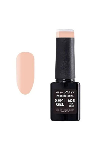 Elixir Επαγγελματικό Ημι-τζελ Ημι-μόνιμο Βερνίκι Νυχιών 605 Τσαγιού Ροζ Ουδέτ...
