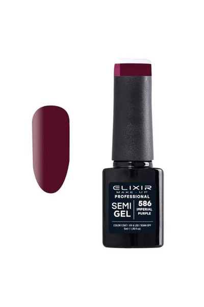 Elixir Επαγγελματικό Ημι-τζελ Ημι-μόνιμο Βερνίκι Νυχιών 586 Imperial Purple P...