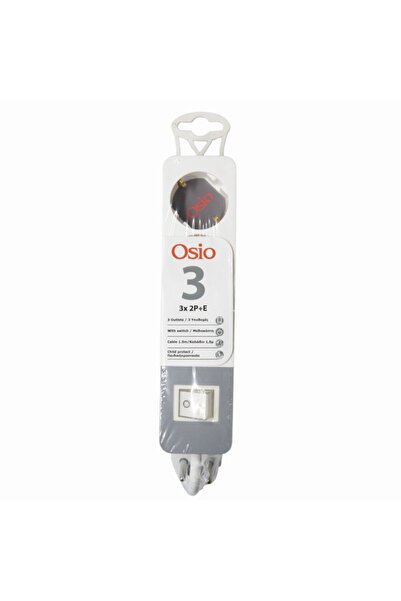 OSIO OPS-2003 Πολύπριζο 3 θέσεων με παιδική ασφάλεια, διακόπτη και καλώδιο 1,...