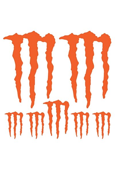 Oracal Kit Monster Energy Stickers, 7 Pieces, orange