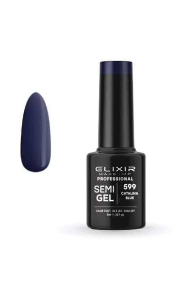 Elixir Επαγγελματικό Ημι-τζελ Ημι-μόνιμο Βερνίκι Νυχιών 599 Μπλε Καταλίνα Σκο...