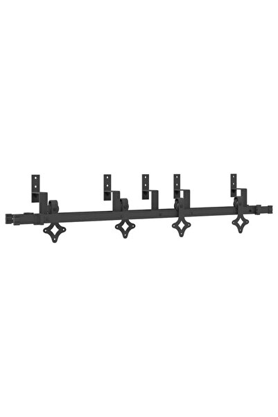 vidaxl Set de feronerie pentru ușă glisantă, Negru, 152,5 cm, Oțel