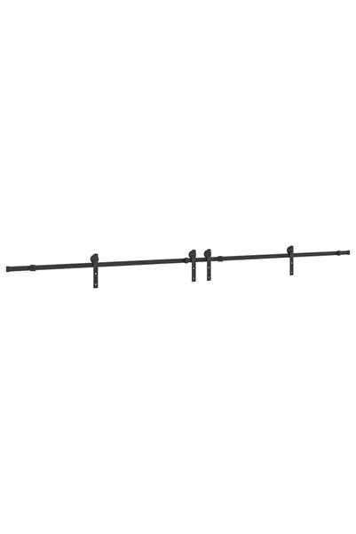 vidaxl Set de feronerie pentru ușă glisantă, negru, 366 cm, oțel