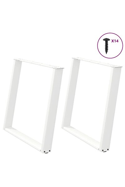 vidaxl Picioare de masă în formă de U, 2 buc., alb, 90x(72-73) cm, oțel
