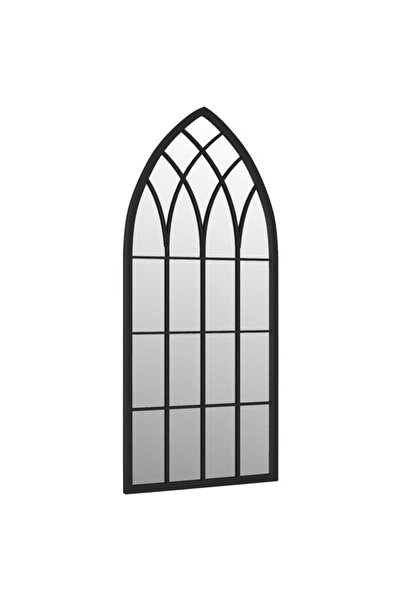 vidaxl Oglindă de grădină, neagră, 70 x 30 cm, din fier, pentru exterior