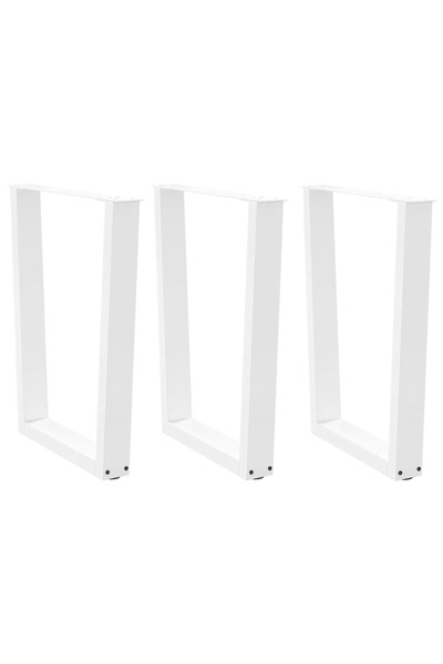 vidaxl Picioare de masă în formă de V, 3 buc., alb, 70x (72-73,3) cm, oțel