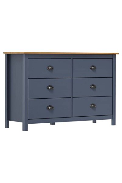 vidaxl Dulap Hill, gri, 125 x 40 x 80 cm, lemn masiv de pin