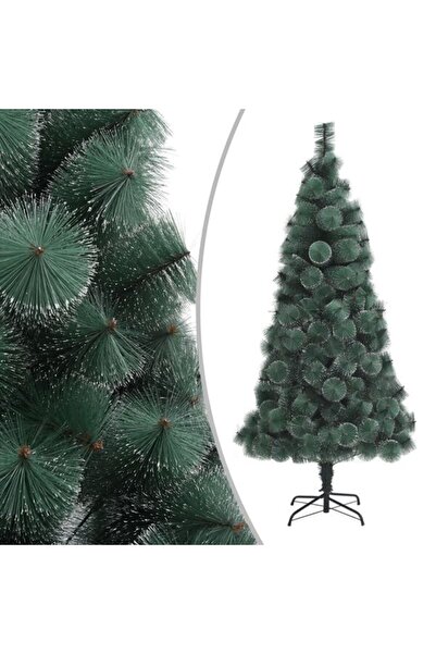 vidaxl Brad artificial de Crăciun cu suport, verde, 210 cm, PET