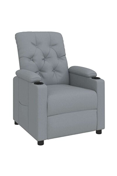 vidaxl Fotoliu rabatabil, gri deschis, material textil