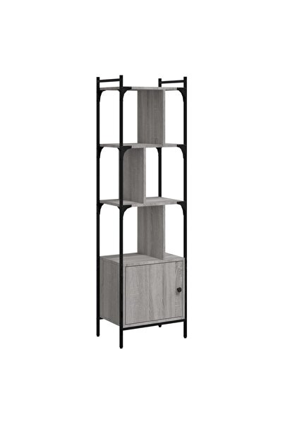 vidaxl Bibliotecă cu ușă gri sonoma 44,5x30x154,5 cm lemn compozit