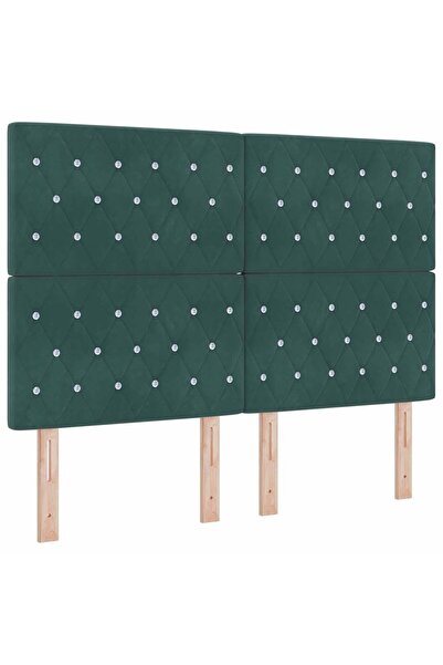 vidaxl Tăblie cap Verde închis 144 cm Catifea