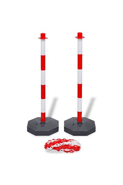 vidaxl Set stâlp semafor, cu lanț de plastic, 10 m