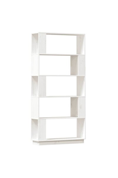 vidaxl Bibliotecă/Separator cameră, alb, 80x25x132 cm lemn masiv pin
