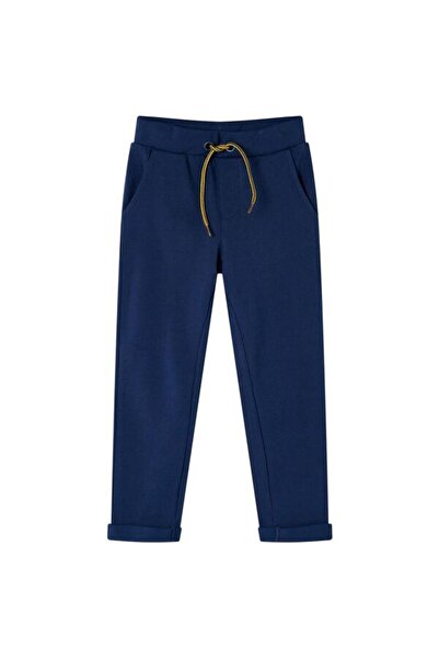 vidaxl Pantaloni pentru copii cu șnur, bleumarin, 128