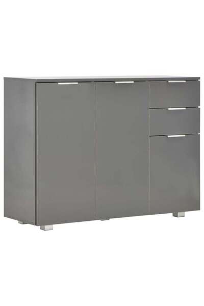 vidaxl Dulap, gri lucios, 107 x 35 x 80.5 cm