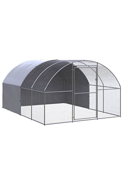 vidaxl Coteț de găini de exterior, 3 x 4 x 2 m, Oțel galvanizat