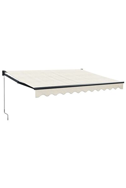 vidaxl Copertină retractabilă, crem, 3 x 2,5 m, textil și aluminiu