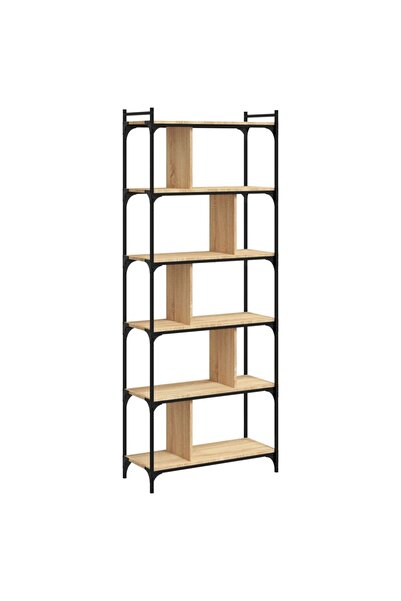vidaxl Bibliotecă cu 6 niveluri, stejar sonoma, 76x32x192 cm, lemn
