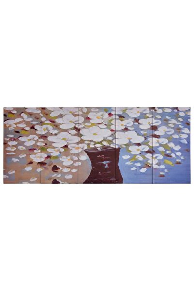 vidaxl Set de pictură pe pânză, vază cu flori, multicolor, 150 x 60 cm
