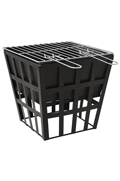 vidaxl Focar 2-în-1 cu grătar, 34 x 34 x 48 cm, Oțel