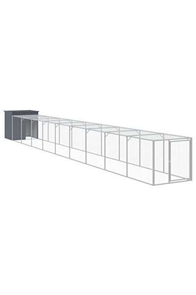 vidaxl Coteț de găini cu spațiu extins antracit 110 x 1017 x 110 cm Oțel galv...