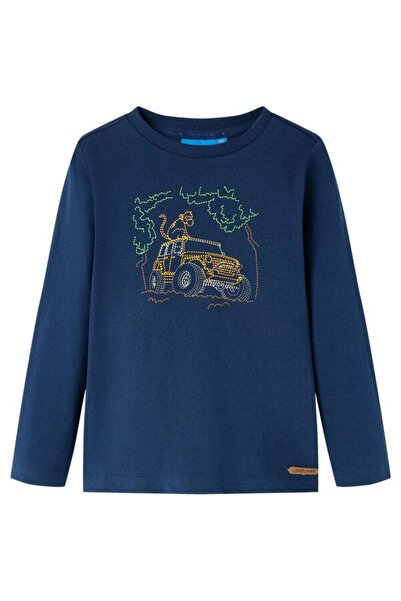 vidaxl Tricou cu mânecă lungă pentru copii, bleumarin, 92