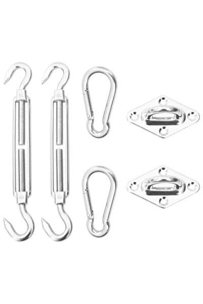 vidaxl Kit de accesorii pentru montarea velurilor de umbră, 6 piese, Oțel ino...
