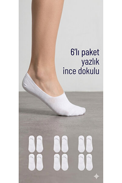 KM Collections 6'lı Paket Pamuklu Babet çorap İnce Dokuma