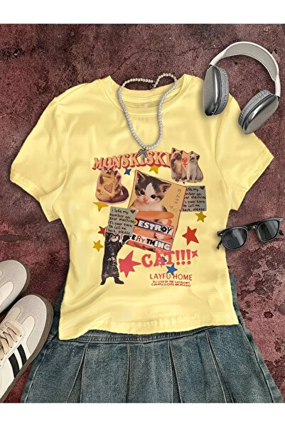 Violon Dečak sa žutim pojasom Retro Monskiski CatCrop bluza