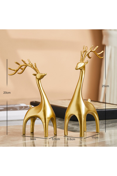 Saharina Set decorativ cu 2 siluete de cerbi: tată și fiu, 25 și 21 cm, respe...