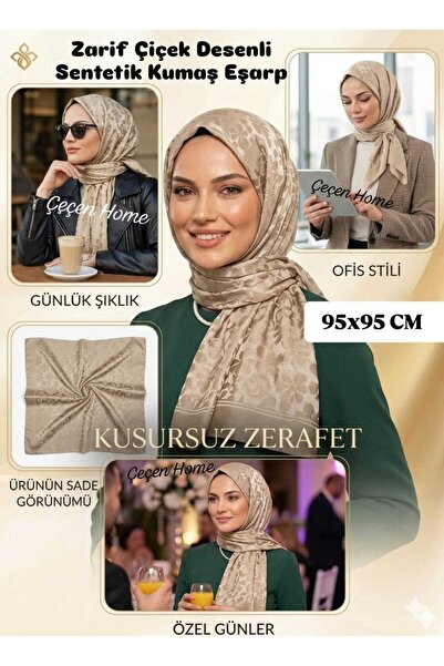 ÇEÇEN HOME (1 Piece) Elegant Floral Pattern Scarf,Breathable Synthetic Fabric...