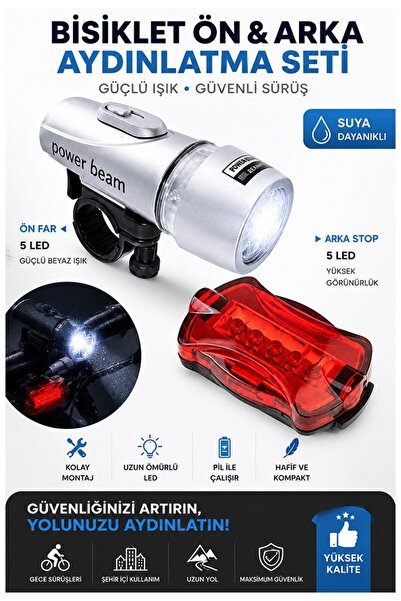 Artmaster Led Işıklı Bisiklet Ön ve Arka Aydınlatma Işığı 1 Paket K-4414 Bisi...