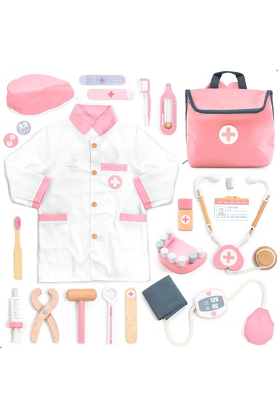UMU Toys Joc de rol Trusa completa de doctor, roz,