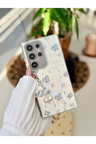 Go Aksesuar Galaxy S24 ULTRA Uyumlu Charm İNCİ KURDELE Tasarımlı Oyuncaklı Si...