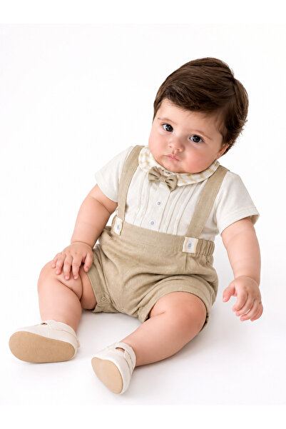 By Murat Bebe Mammy&Daddy Keten Papyonlu Çizgili Slopet 0-3 Ay,3-6 Ay ,6-9 ,9...