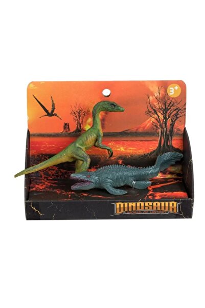 OEM Figurine dinozaur Compsognathus și dinozaur de apă 14 cm - 2 buc