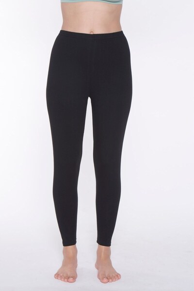 YILDIZ Lycra Women's Plus Size Long Leggings Black